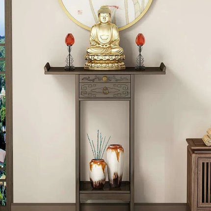 Classic Bamboo Entryway Table with Storage Drawer - Timeless Home Accent Furniture - Très Elite