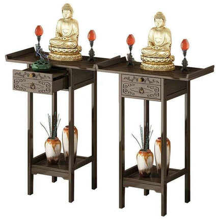 Classic Bamboo Entryway Table with Storage Drawer - Timeless Home Accent Furniture - Très Elite