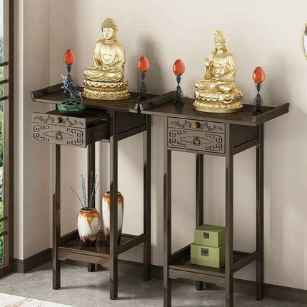 Classic Bamboo Entryway Table with Storage Drawer - Timeless Home Accent Furniture - Très Elite