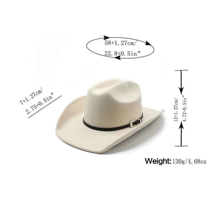 Classic Cowboy Felt Fedora with Elegant Black Band - Unisex Jazz Hat for Church and Casual Wear - Très Elite