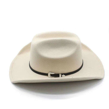 Classic Cowboy Felt Fedora with Elegant Black Band - Unisex Jazz Hat for Church and Casual Wear - Très Elite