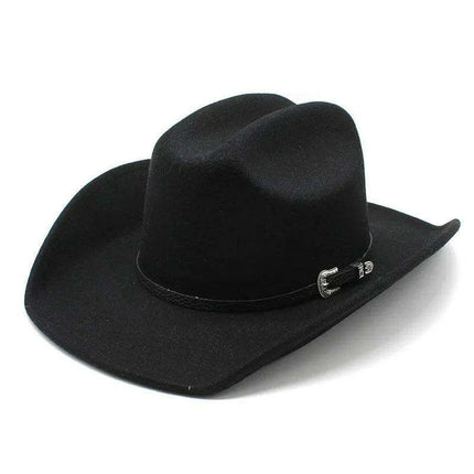 Classic Cowboy Felt Fedora with Elegant Black Band - Unisex Jazz Hat for Church and Casual Wear - Très Elite