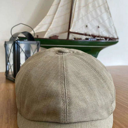 Classic Linen 8-Panel Baker Boy Cap for Unisex Fashion - Très Elite