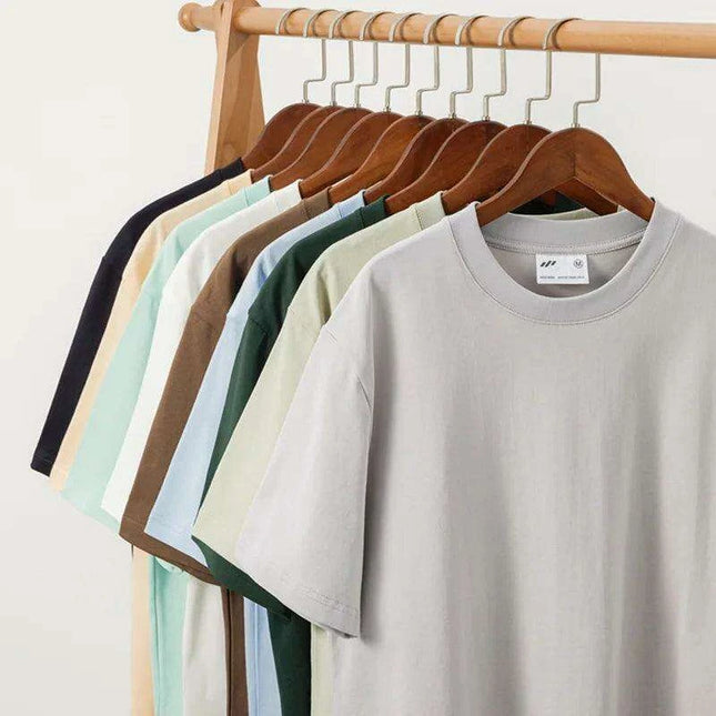 Classic Vintage Men's 240g Cotton T-Shirt - Short Sleeve Round Neck for Effortless Summer Style