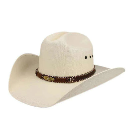 Classic Waterproof Cowboy Hat with Unique Cowhead Detail - Trendy Straw Sun Protection Accessory - Très Elite