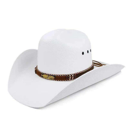 Classic Waterproof Cowboy Hat with Unique Cowhead Detail - Trendy Straw Sun Protection Accessory - Très Elite