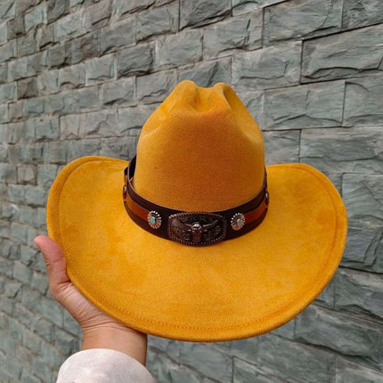 Classic Waterproof Cowboy Hat with Unique Cowhead Detail - Trendy Straw Sun Protection Accessory - Très Elite