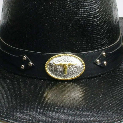 Classic Waterproof Cowboy Hat with Unique Cowhead Detail - Trendy Straw Sun Protection Accessory - Très Elite