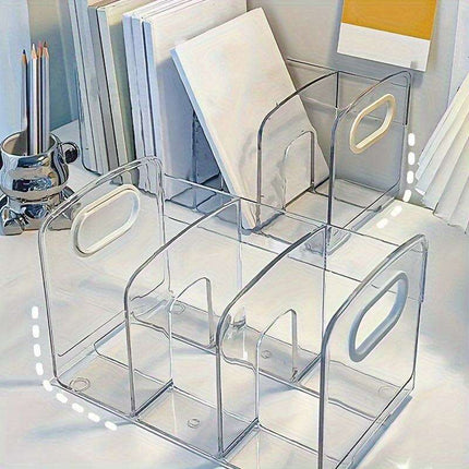 Clear Acrylic Desk Organizer: Chic Storage Solution for Documents & Books in Your Office - Très Elite