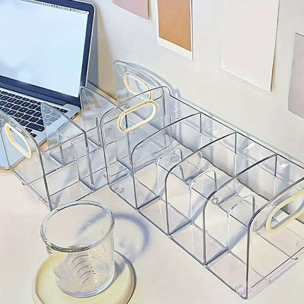 Clear Acrylic Desk Organizer: Chic Storage Solution for Documents & Books in Your Office - Très Elite