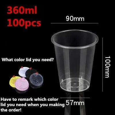 Clear Plastic Dessert Cups with Lids - 100-Count for Smoothies and Iced Beverages - Très Elite