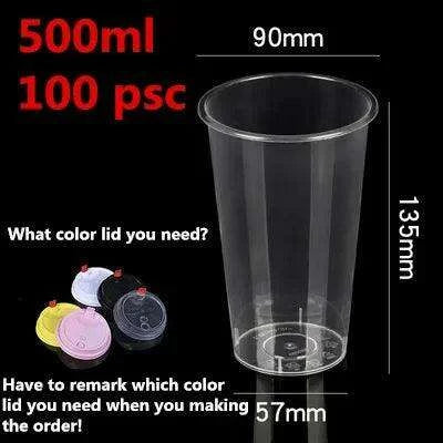 Clear Plastic Dessert Cups with Lids - 100-Count for Smoothies and Iced Beverages - Très Elite