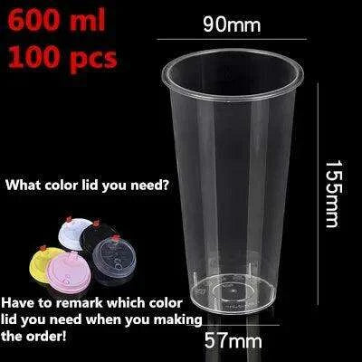 Clear Plastic Dessert Cups with Lids - 100-Count for Smoothies and Iced Beverages - Très Elite