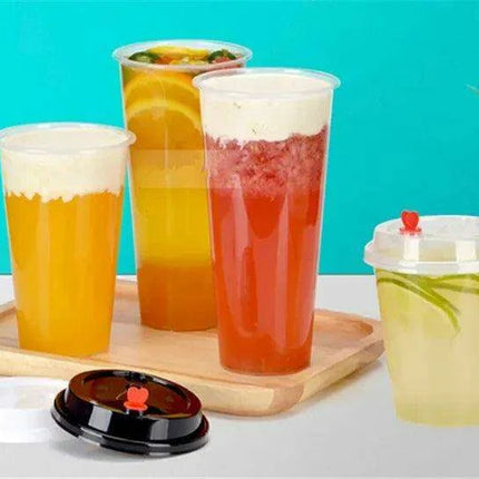 Clear Plastic Dessert Cups with Lids - 100-Count for Smoothies and Iced Beverages - Très Elite