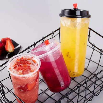 Clear Plastic Dessert Cups with Lids - 100-Count for Smoothies and Iced Beverages - Très Elite