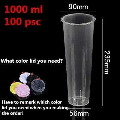 Clear Plastic Dessert Cups with Lids - 100-Count for Smoothies and Iced Beverages - Très Elite