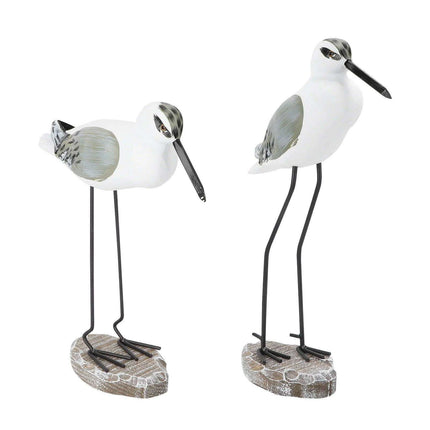 Coastal Bliss Wooden Seabird Figurine Set - Elegant Nautical Accents for Beachy Home Interiors - Très Elite