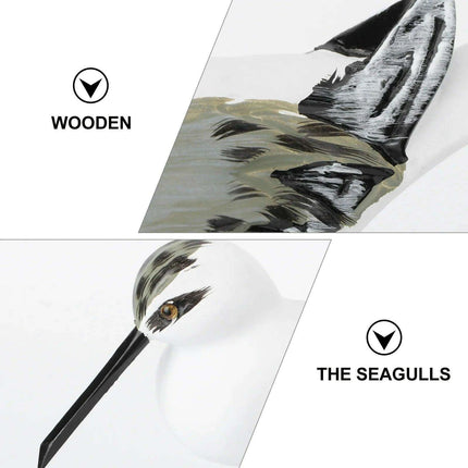 Coastal Bliss Wooden Seabird Figurine Set - Elegant Nautical Accents for Beachy Home Interiors - Très Elite