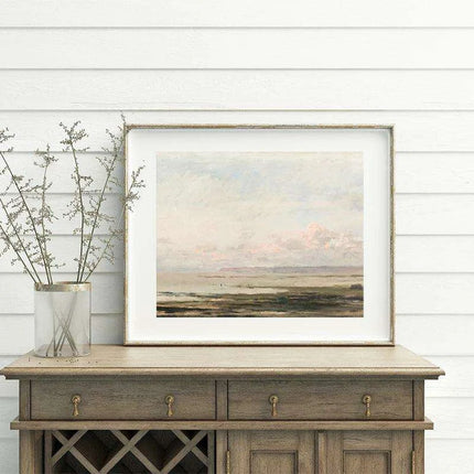 Coastal Calm Art Print - Tranquil Beachscape Canvas - Très Elite