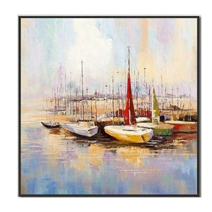 Coastal Calm: Handcrafted Seascape Oil Painting for Tranquil Home Decor - Très Elite