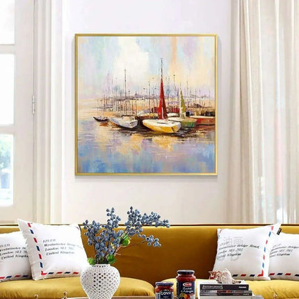 Coastal Calm: Handcrafted Seascape Oil Painting for Tranquil Home Decor - Très Elite