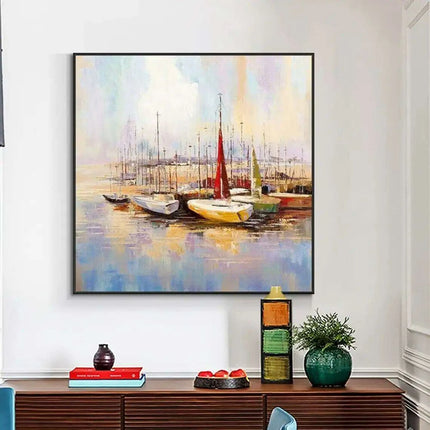 Coastal Calm: Handcrafted Seascape Oil Painting for Tranquil Home Decor - Très Elite