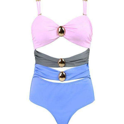 Coastal Chic Cut-Out Swimwear and Sarong Ensemble - Très Elite