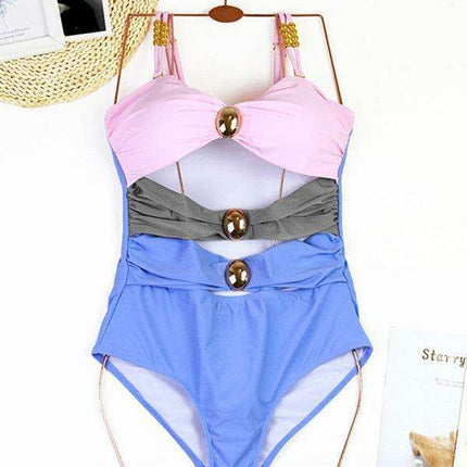Coastal Chic Cut-Out Swimwear and Sarong Ensemble - Très Elite