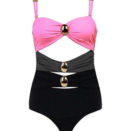 Coastal Chic Cut-Out Swimwear and Sarong Ensemble - Très Elite