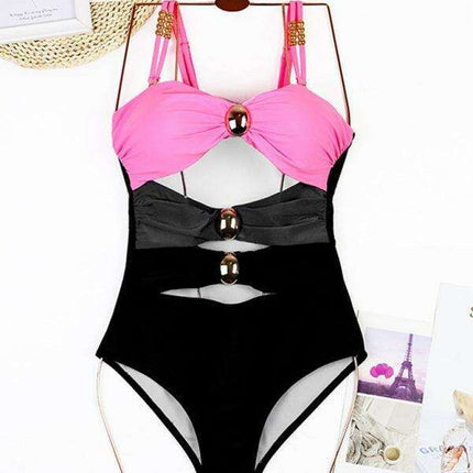 Coastal Chic Cut-Out Swimwear and Sarong Ensemble - Très Elite