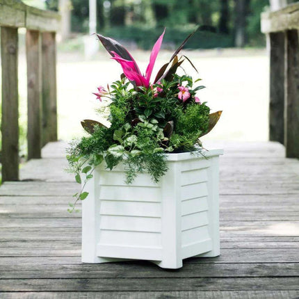 Coastal Elegance 16" Self-Watering Square Planter - Ideal for Outdoor Gardens- Très Elite- Très Elite