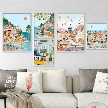 Coastal Elegance: Italian-Inspired Canvas Art for Modern Living Spaces - Très Elite