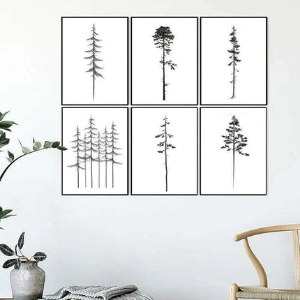Coastal Serenity: Hemlock & Pine Forest Canvas Art Collection - Très Elite