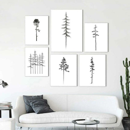 Coastal Serenity: Hemlock & Pine Forest Canvas Art Collection - Très Elite