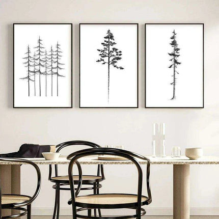 Coastal Serenity: Hemlock & Pine Forest Canvas Art Collection - Très Elite
