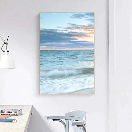 Coastal Serenity Sunrise Canvas Print - Ocean Waves Home Decor - Très Elite