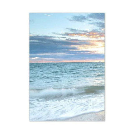 Coastal Serenity Sunrise Canvas Print - Ocean Waves Home Decor - Très Elite