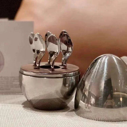 Coffee Silver Dessert Spoon and Fork set - Très Elite