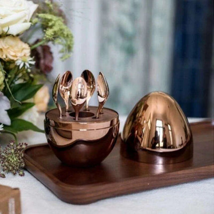 Coffee Silver Dessert Spoon and Fork set - Très Elite