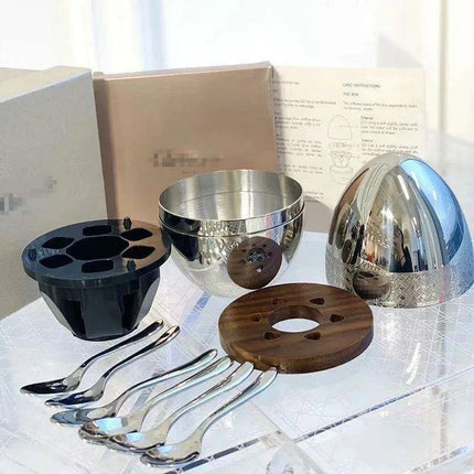 Coffee Silver Dessert Spoon and Fork set - Très Elite