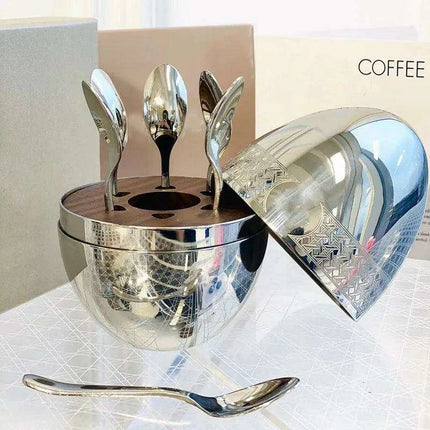 Coffee Silver Dessert Spoon and Fork set- Très Elite- Très Elite