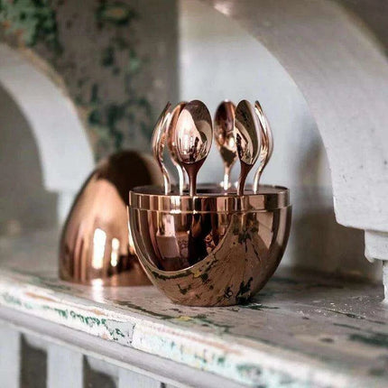 Coffee Silver Dessert Spoon and Fork set- Très Elite- Très Elite