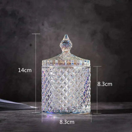 Colorful Diamond Glass Storage Jars for Candy and Sugar - 300ML & 600ML Options - Très Elite