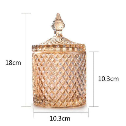 Colorful Diamond Glass Storage Jars for Candy and Sugar - 300ML & 600ML Options - Très Elite