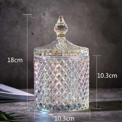 Colorful Diamond Glass Storage Jars for Candy and Sugar - 300ML & 600ML Options - Très Elite