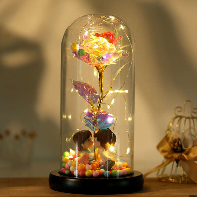 Colorful Gold Foil Flower Color GoldWith Lights Christmas Gift..