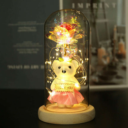 Colorful Gold Foil Flower Color GoldWith Lights Christmas Gift - Très Elite