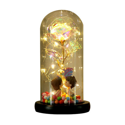 Colorful Gold Foil Flower Color GoldWith Lights Christmas Gift - Très Elite