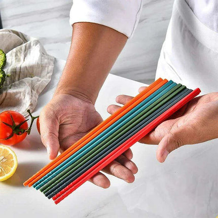 Colorful Non-Slip Silicone Chopsticks Set - Perfect for Sushi, Noodles, and Gifting - Très Elite