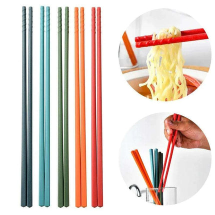 Colorful Non-Slip Silicone Chopsticks Set - Perfect for Sushi, Noodles, and Gifting - Très Elite